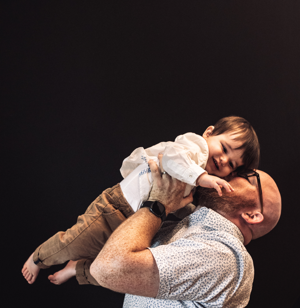 Portrait d'un enfant de 1 an et son père